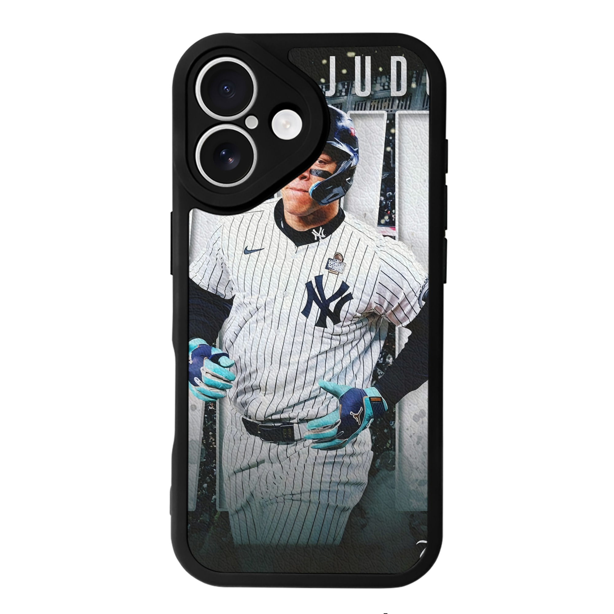 Aaron Judge MVP IPhone 16 Silicone Leather Case – UV Print, Lambskin Texture – Perfect Fit, Wireless Charging Compatible, Scratch Resistant, Precise Cutouts – Stylish Protection For IPhone 16